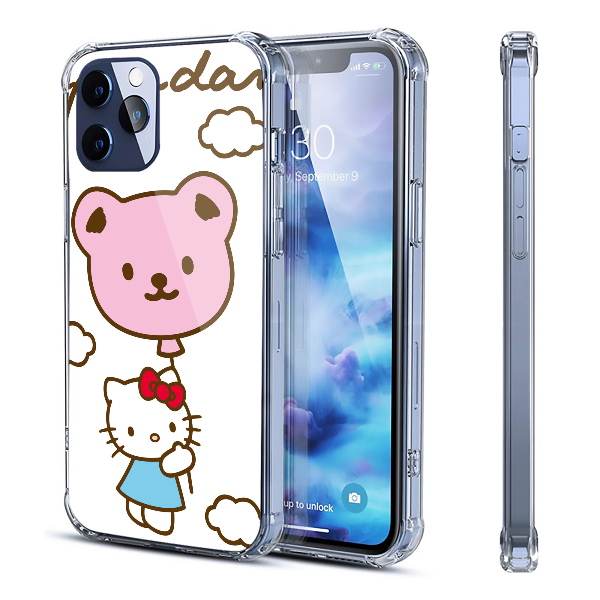 （画像用） Hello Kitty ハローキティ 【iPhone 12シリーズ対応】透明スマホケース（クリアソフトケース）